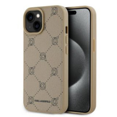 Karl Lagerfeld Aizmugurējais vāciņš Karl Lagerfeld Apple Karl Lagerfeld PU Karl Heads Pattern MagSafe Case for iPhone 15 Beige