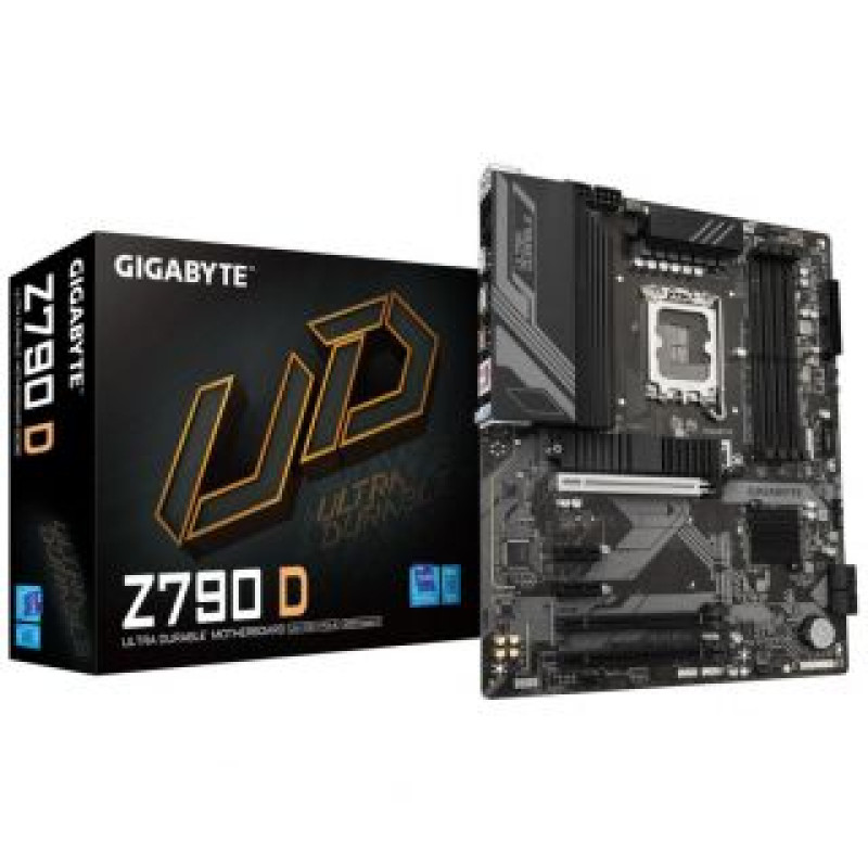 Gigabyte Pamatplate Intel procesorsiem Gigabyte  Mainboard||Intel Z790|LGA1700|ATX|Memory DDR5|Memory slots 4|2xPCI-Express 3.0 1x|1xPCI-Express 3.0 16x|1xPCI-Express 4.0 4x	|1xPCI-Express 5.0 16x|3xM.2|1xHDMI|1xDisplayPort|2xUSB 2.0|5xUSB 3.2|1xUSB-C|1xP