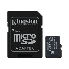Kingston Atmiņas kartes Kingston  UHS-I 8 GB, microSDHC/SDXC Industrial Card, Flash memory class Class 10, UHS-I, U3, V30, A1, SD Adapter