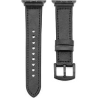 Connect Siksniņa Connect  Watch 42/44/45mm Silicone patch Leather Watch Strap (132mm M/L) Black