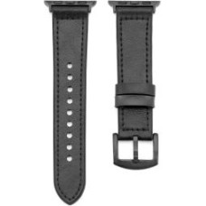 Connect Siksniņa Connect  Watch 42/44/45mm Silicone patch Leather Watch Strap (132mm M/L) Black