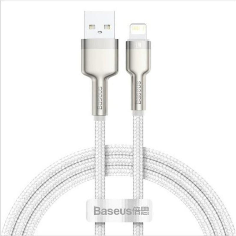 Baseus Kabelis Baseus  Cable Cafule Metal USB - Lightning 1,0 m 2,4A White