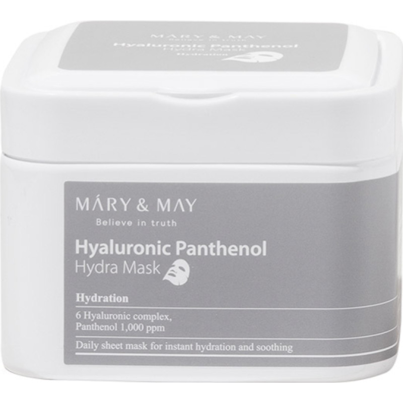 MARY&MAY Hyaluronic Panthenol mitrinošas auduma maskas sejai 30gab