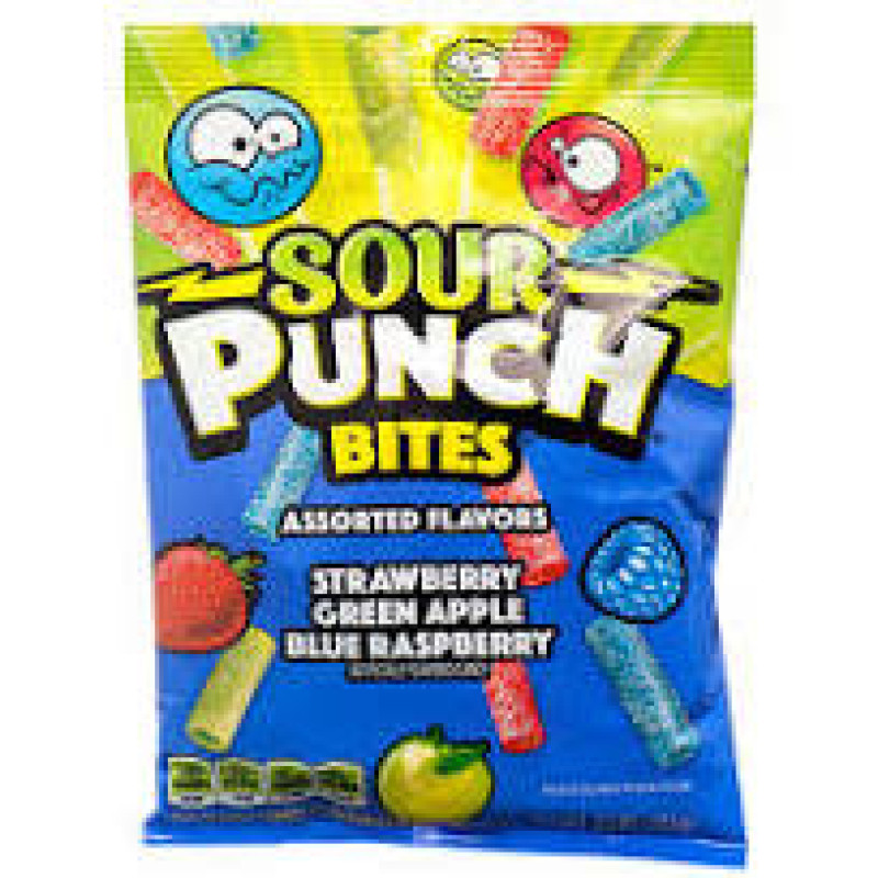 SOUR PUNCH Sweet Bites 3 garšu košļājamās konfektes 150g