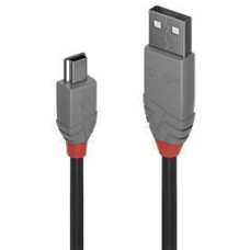 Lindy Kabelis LINDY  CABLE USB2 A TO MINI-B 1M/ANTHRA 36722