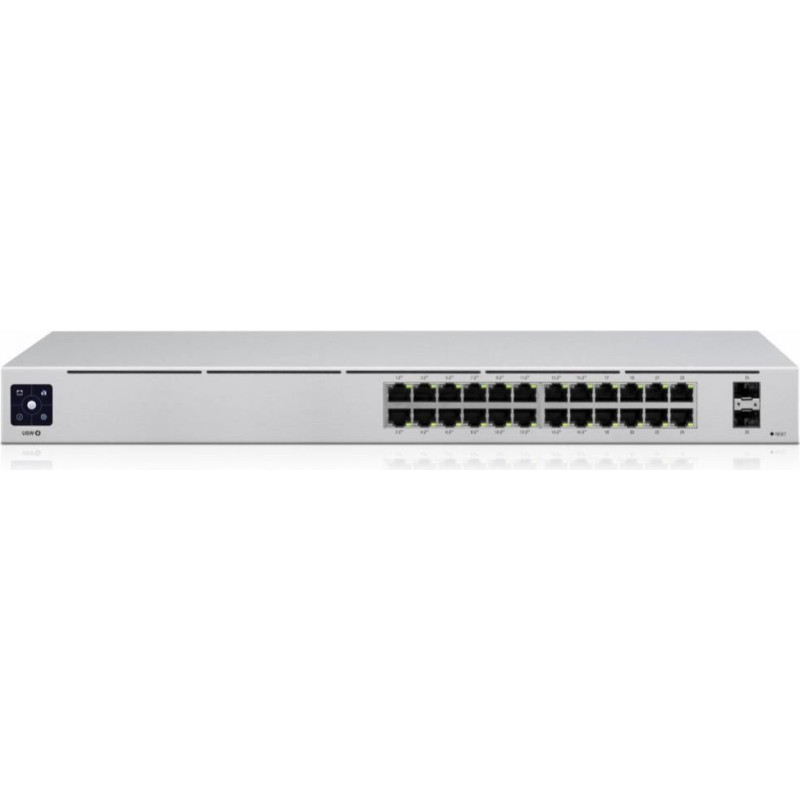 Ubiquiti Nevadāms centrmezgls UBIQUITI  Switch||USW-Pro-24-PoE|Type L3|Desktop/pedestal|Rack|24x10Base-T / 100Base-TX / 1000Base-T|2xSFP+|PoE+ ports 16|400 Watts|USW-PRO-24-POE