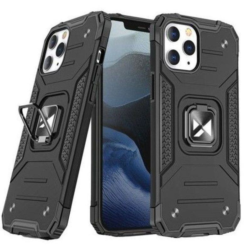 Wozinsky Aizmugurējais vāciņš Wozinsky Apple iPhone 13 Pro Ring Armor Case Kickstand Tough Rugged Cover Black