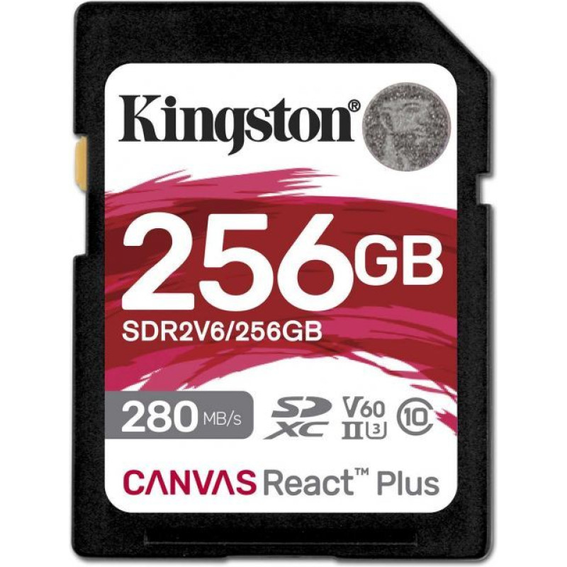 Kingston Atmiņas kartes Kingston  Canvas React Plus | 256 GB | SD | Flash memory class 10