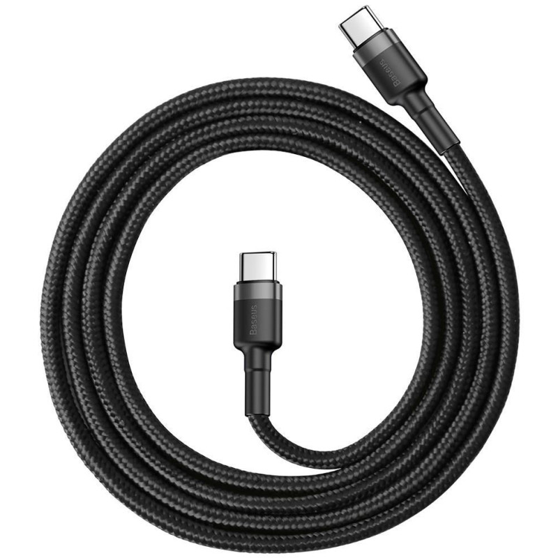 Baseus Kabelis Baseus  CABLE USB-C TO USB-C 1M/GRAY/BLACK CATKLF-GG1