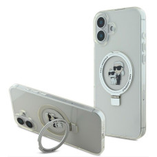 Karl Lagerfeld Aizmugurējais vāciņš Karl Lagerfeld - iPhone 16 Ringstand Karl and Choupette MagSafe Case Transparent