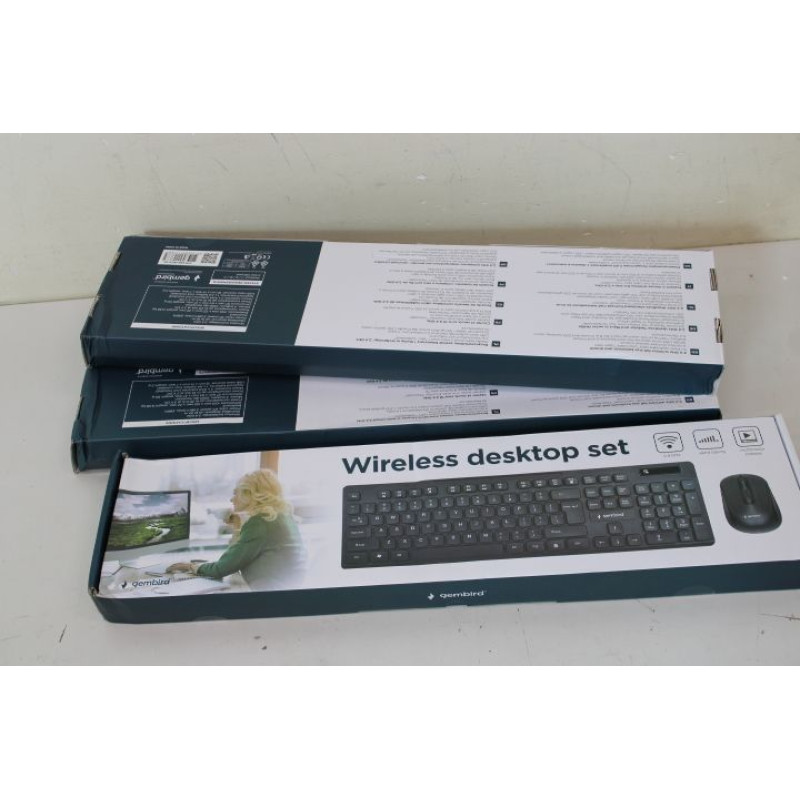 Gembird Datora tastatūra Gembird  SALE OUT.  KBS-WCH-03 Wireless desktop set, black, US-layout |  Wireless desktop set | KBS-WCH-03 | Black | Keyboard and Mouse Set | Wireless | Mouse included | US | DAMAGE PACKAGING | Black | US | 380 g | Wireless connec
