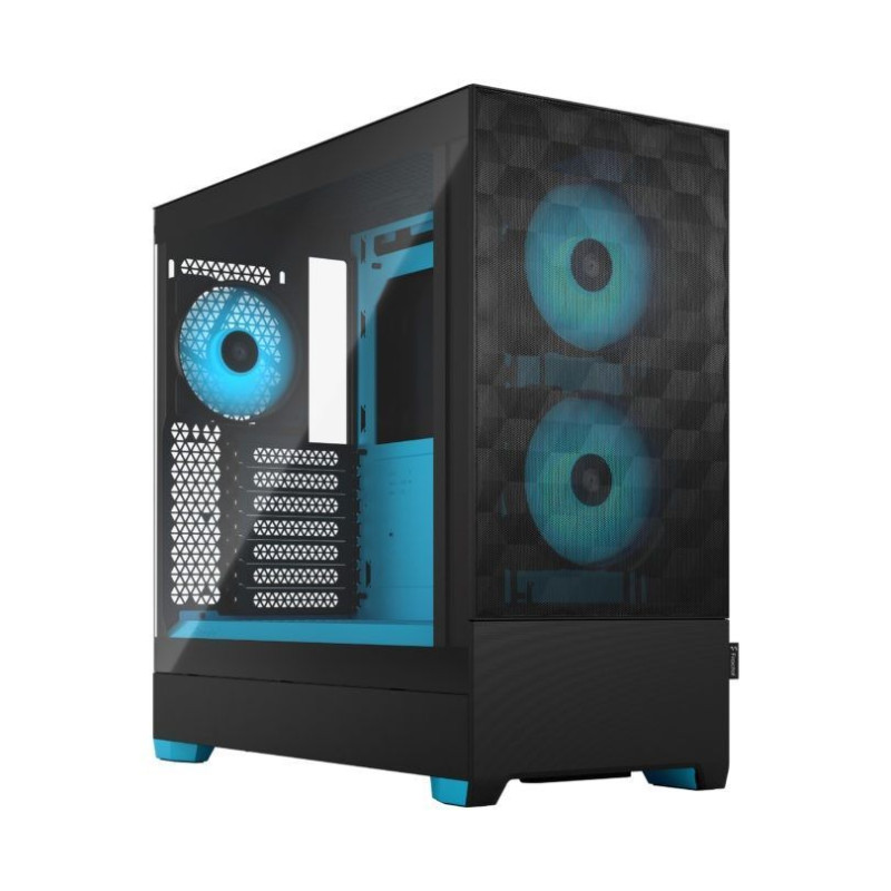 Fractal Design Datoru korpusi Fractal Design  Pop Air RGB  Cyan Core TG Clear Tint, ATX, mATX, Mini ITX, Power supply included No