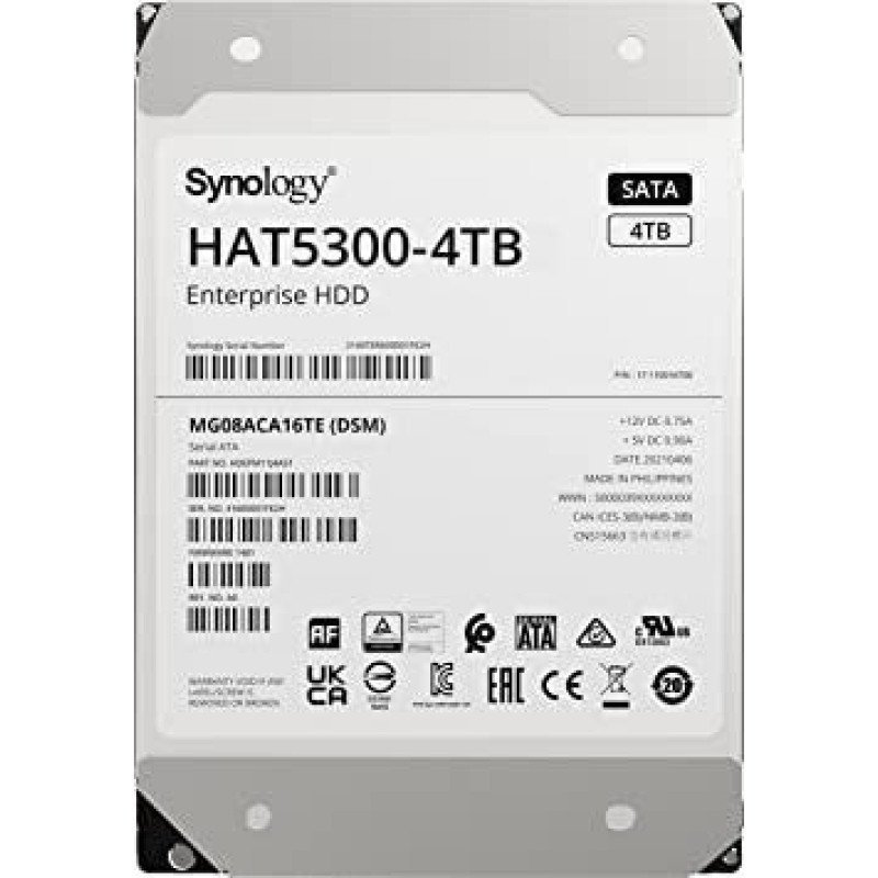 Synology Cietais disks HDD Synology  Hard Drive 	HAT5300-4T 7200 RPM, 4000 GB