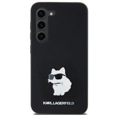 Karl Lagerfeld Aizmugurējais vāciņš Karl Lagerfeld Samsung Galaxy A55 A556 hardcase Silicone Choupette Metal Pin Black