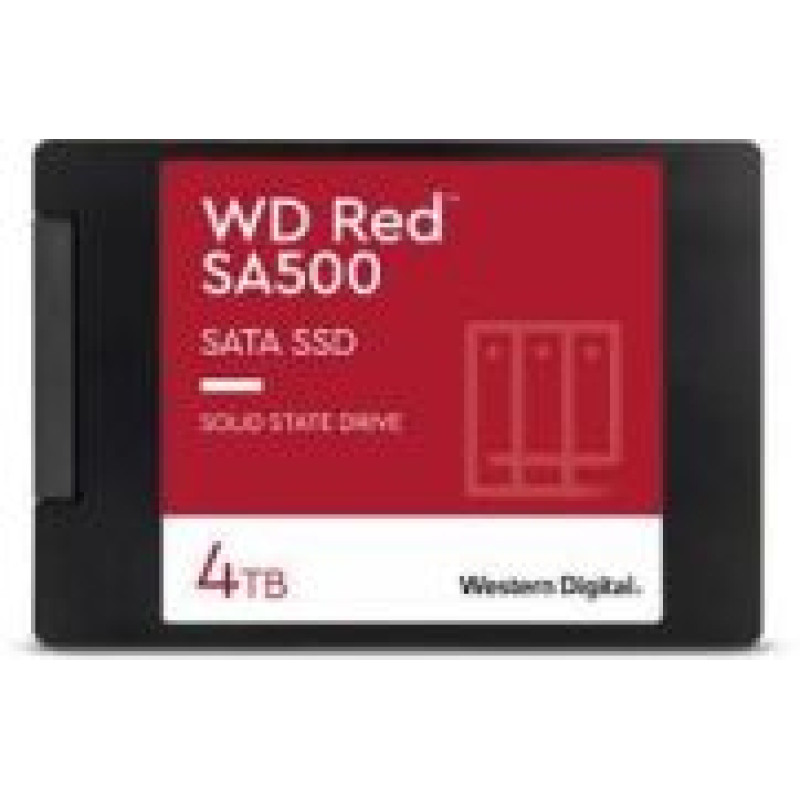 Western Digital Cietais disks SSD Western Digital  SSD||Red SA500|4TB|SATA 3.0|Write speed 520 MBytes/sec|Read speed 560 MBytes/sec|2,5