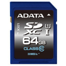 Adata Atmiņas kartes ADATA  Premier 64 GB SDHC Flash memory class 10 No