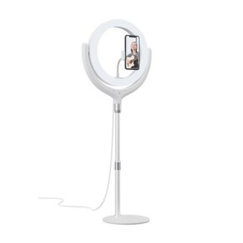Devia Gredzena turētājs Devia  Phone stand holder with LED lamp 40cm White