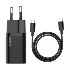 Baseus Adapteris Baseus  Super Si Quick Charger USB-C 25W + Data Cable Type-C to Type-C 1m