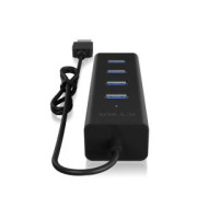 Raidsonic Rūteris Raidsonic  4 port USB 3.0 hub IB-HUB1409-U3 Black