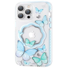Kingxbar Aizmugurējais vāciņš Kingxbar Apple iPhone 14 Pro MagSafe Butterfly Series magnetic case Blue
