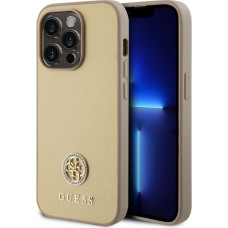 Guess Aizmugurējais vāciņš Guess - Guess PU 4G Strass Metal Logo Case for iPhone 15 Pro Gold