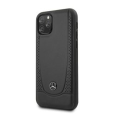 Mercedes-Benz Aizmugurējais vāciņš Mercedes-Benz Apple iPhone 11 Pro Leather Hardcase Perforation Black