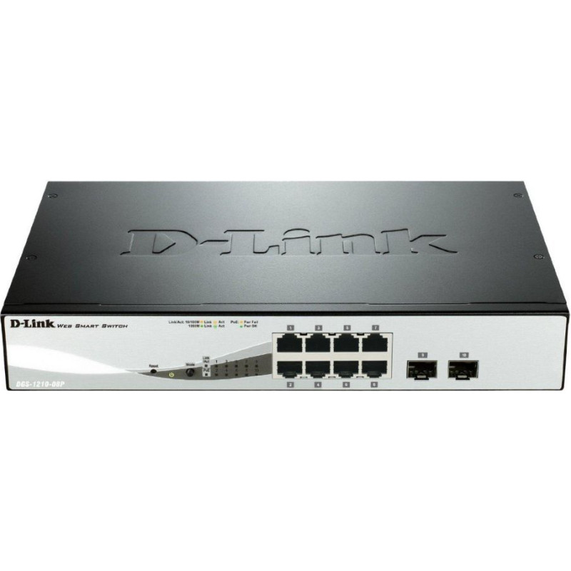 D-Link Serveru  - Citi piederumi D-link  DGS-1210 Series Smart Managed Gigabit Switches  DGS-1210-08P Managed L2, Desktop/Rackmountable