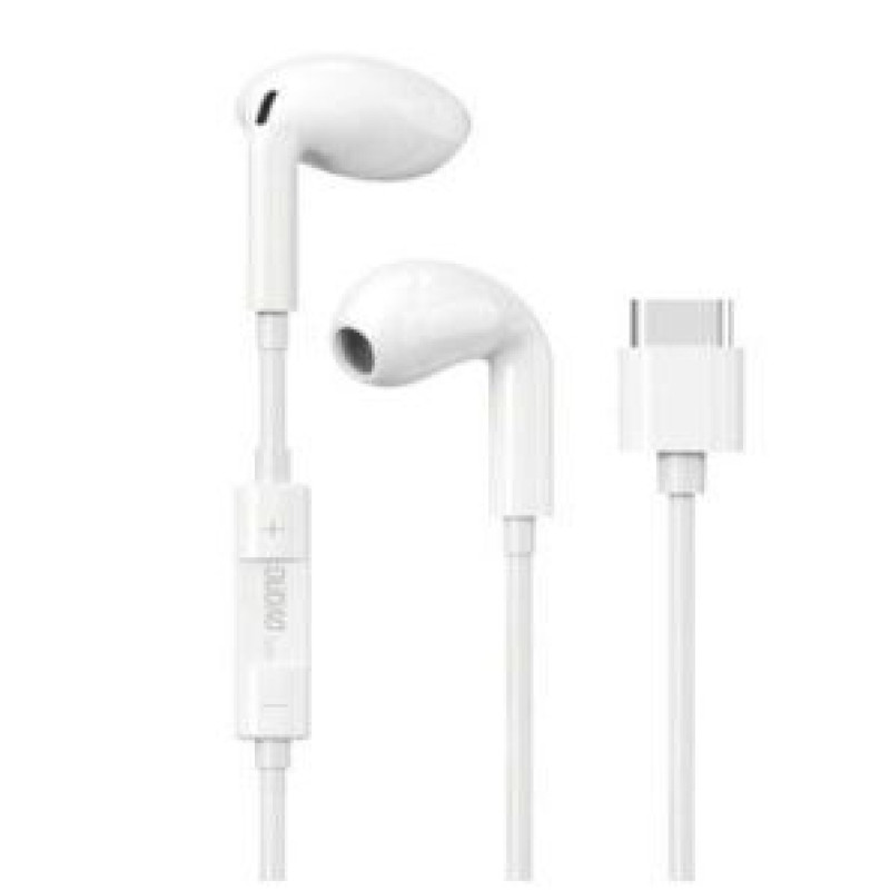 Dudao Vadu austiņas Dudao  in-ear headphones with USB Type-C connector White