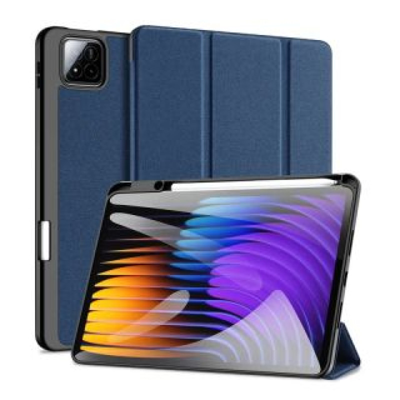 Dux Ducis Maciņš grāmata Dux Ducis Xiaomi Redmi Pad 7/7 Pro Domo Series Tri-fold Stand PU Leather Tablet Cover Blue