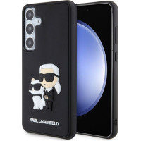 Karl Lagerfeld Aizmugurējais vāciņš Karl Lagerfeld - Karl Lagerfeld 3D Rubber Karl and Choupette Case for Samsung Galaxy S24+ Black