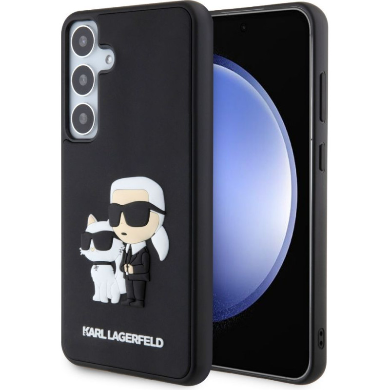 Karl Lagerfeld Aizmugurējais vāciņš Karl Lagerfeld - Karl Lagerfeld 3D Rubber Karl and Choupette Case for Samsung Galaxy S24+ Black