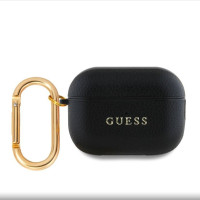 Guess Maciņš austiņām Guess Apple AirPods Pro 2 PU Grained Classic Logo Case Black