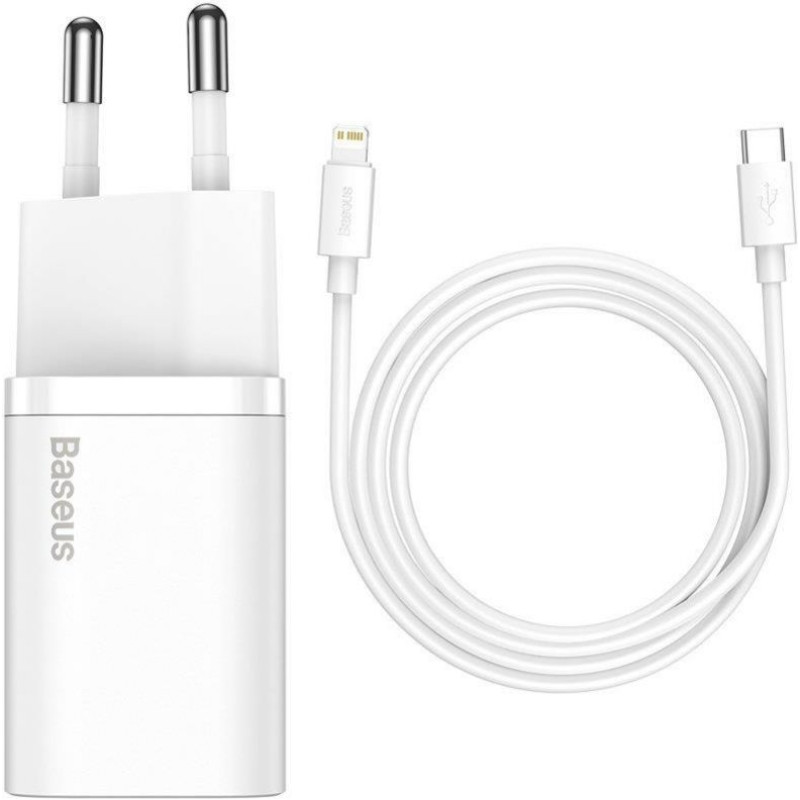 Baseus Adapteris Baseus  MOBILE CHARGER WALL 20W/WHITE TZCCSUP-B02