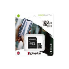 Kingston Atmiņas kartes Kingston  MicroSDXC 128GB Canvas Select Plus 100R A1 C10 Card+