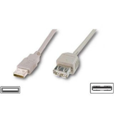 Logilink Kabelis Logilink  USB 2.0 extensio cable, USB A female, USB A male, 3 m, Grey