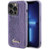 Guess Aizmugurējais vāciņš Guess Apple iPhone 15 Pro HC SEQUIN SCRIPT METAL Purple