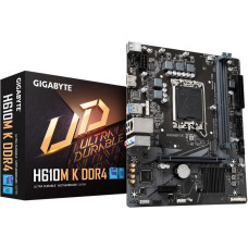 Gigabyte Pamatplate Intel procesorsiem Gigabyte  Mainboard||Intel H610|LGA1700|Micro-ATX|Memory DDR4|Memory slots 2|1xPCI-Express 3.0 1x|1xPCI-Express 4.0 16x|1xM.2|1xHDMI|4xUSB 2.0|2xUSB 3.2|1xRJ45|3xAudio port|H610MKDDR42.0