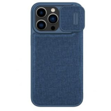 Nillkin Aizmugurējais vāciņš Nillkin - Nillkin Qin Cloth Pro Case Case for iPhone 14 Pro Max Camera Cover Holster Cover Flip Case Blue