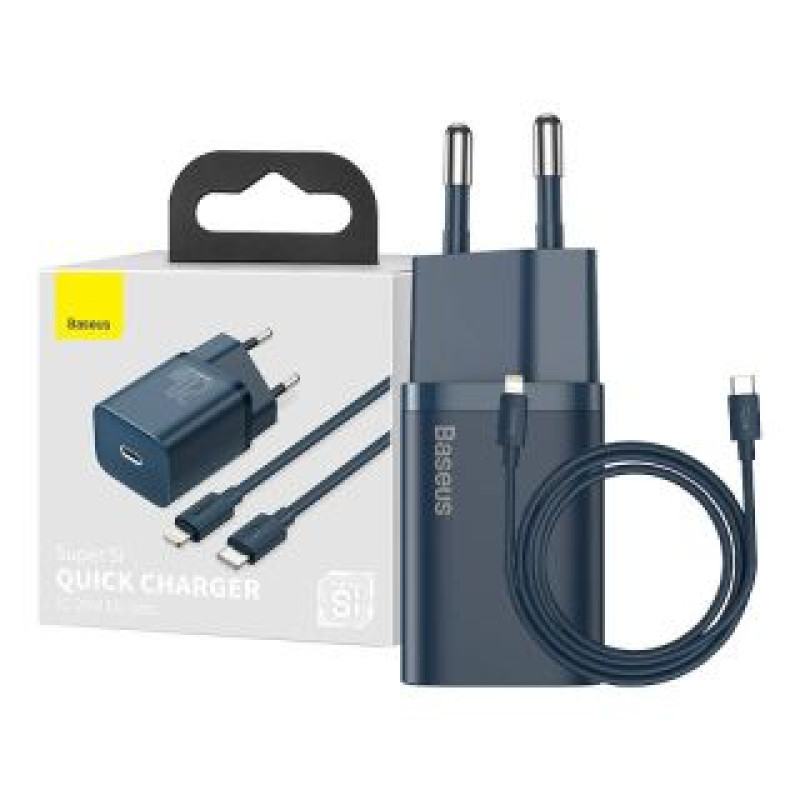 Baseus Adapteris Baseus  Baseus Super Si Quick Charger 1C 20W with USB-C cable for Lightning 1m (blue)