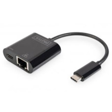 Digitus Rūteris Digitus  USB-Type-C Gigabit Ethernet Adapter + PD with power delivery function DN-3027	 Black