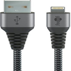 Goobay Kabelis Goobay  Lightning to USB-A Textile Cable with Metal Plugs