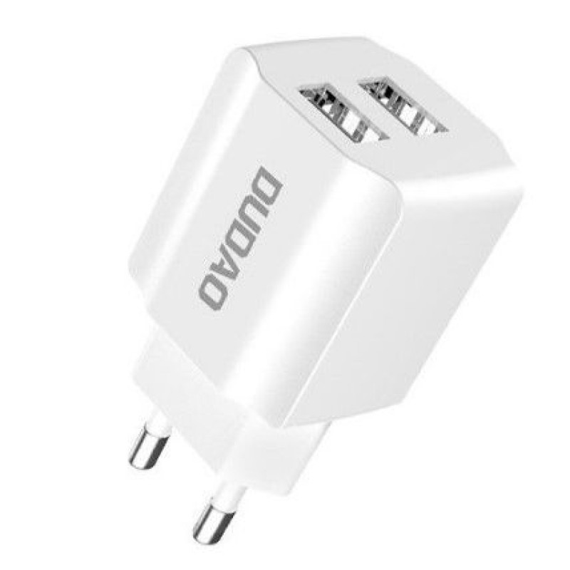 Dudao Adapteris Dudao  EU wall charger 2x USB 5V / 2.4A White