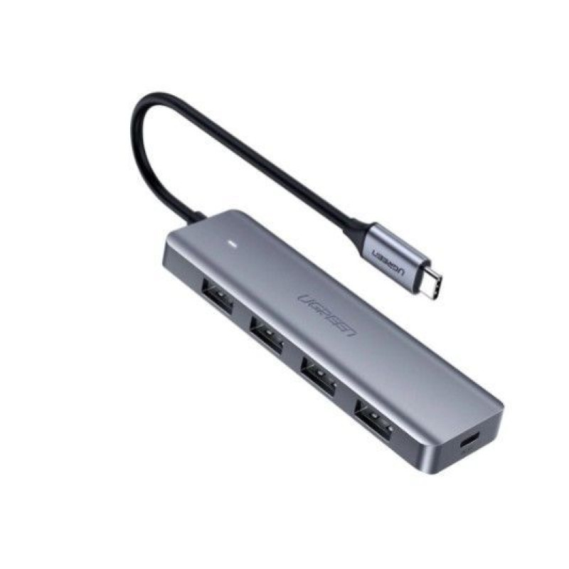 Ugreen Parveidotājs Ugreen  4-Port USB3.0 Hub with USB-C Power Supply Grey