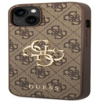 Guess Aizmugurējais vāciņš Guess Apple iPhone 14 Plus Metal Logo Case Brown