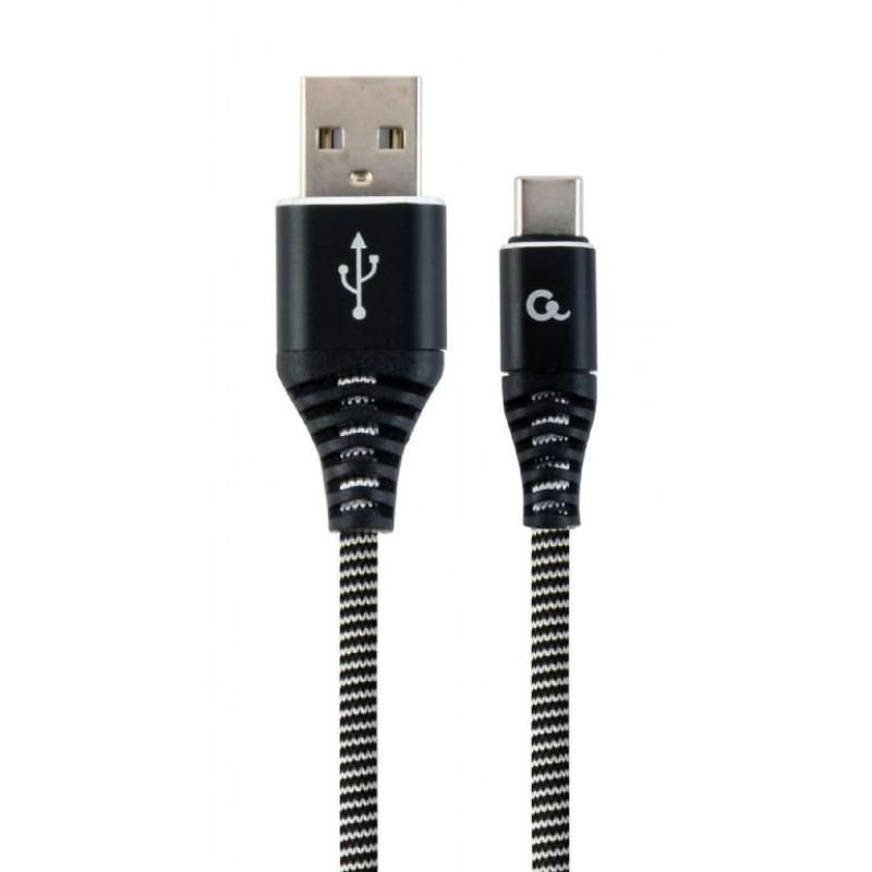 Gembird Kabelis Gembird  CABLE USB-C 2M BLACK/WHITE/CC-USB2B-AMCM-2M-BW
