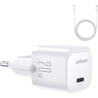 Joyroom Adapteris Joyroom  USB C 20W PD mini charger with USB C cable - Lightning Joyroom JR-TCF02 - white