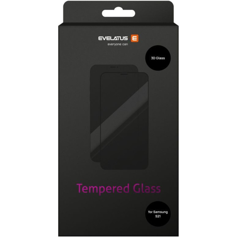 Evelatus Aizsargstikls Evelatus Samsung Galaxy S21 2.5D Full Cover Japan Glue Glass Anti-Static