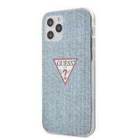 Guess Aizmugurējais vāciņš Guess  iPhone 12 Pro Max PC/TPU Denim Triangle Cover Light Blue