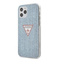 Guess Aizmugurējais vāciņš Guess  iPhone 12 Pro Max PC/TPU Denim Triangle Cover Light Blue