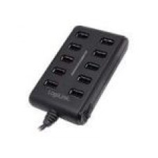 Logilink Kabelis Logilink  UA0125 USB Hub 10-Port USB2.0 with power adapter 3.5A, |